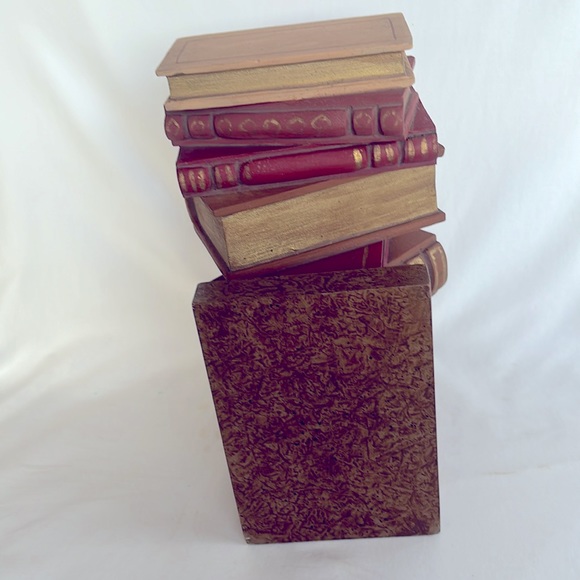 Vintage Sarreid Wooden Books Bookend Ref- 2056a Handpainted In Italy - Picture 2 of 9